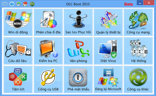 Giao diện Hiren’s boot 15.5